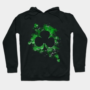 St. Patrick's Day Shamrock Dot Paint Splatter Design Hoodie